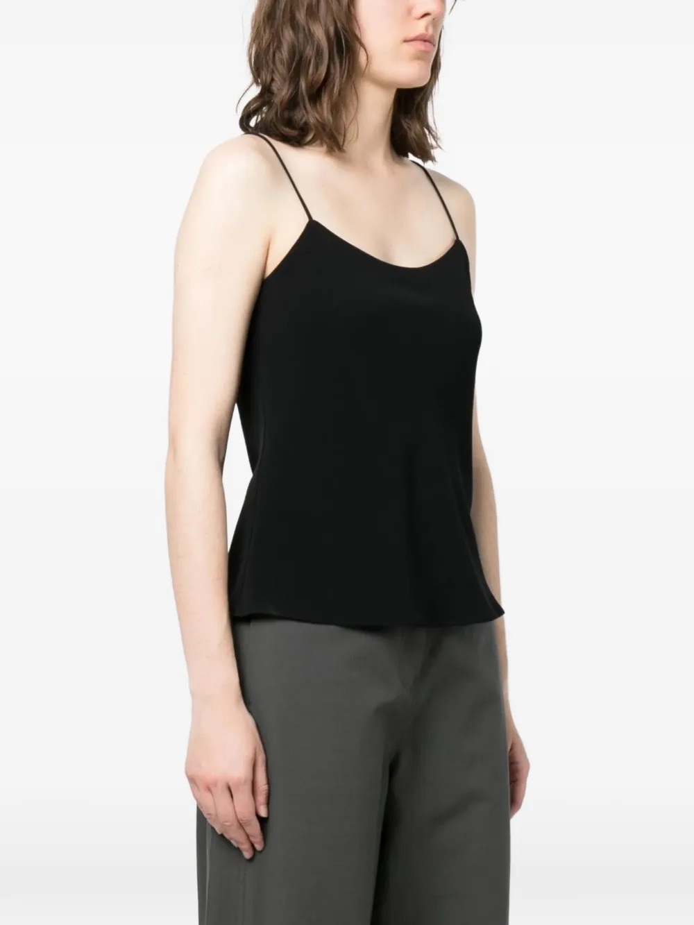 Eileen Fisher Silk Black Spaghetti Strap Camisole Tank Top
